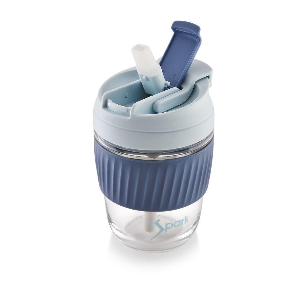 1Spark 3-in-1 Glass Tumbler - Blue