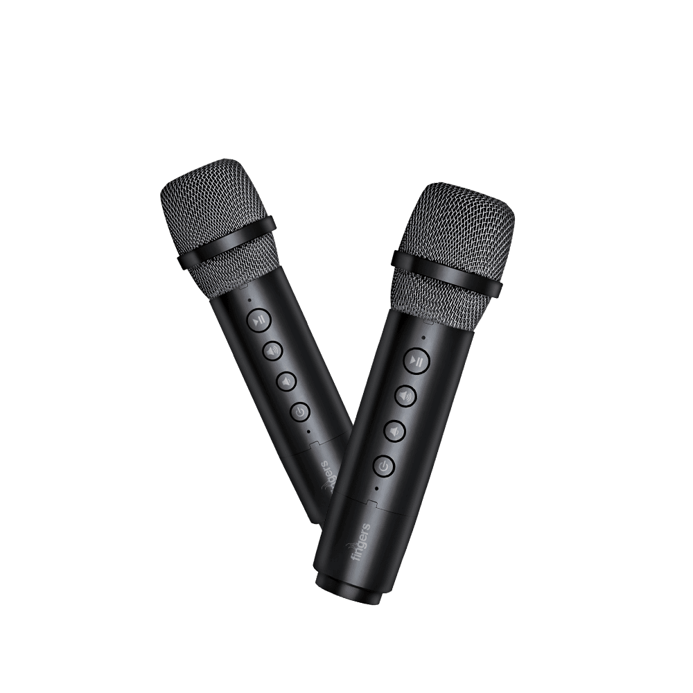 2 Wireless Mic Of FINGERS 2Mic-GrooveBox-K30 Portable Speaker
