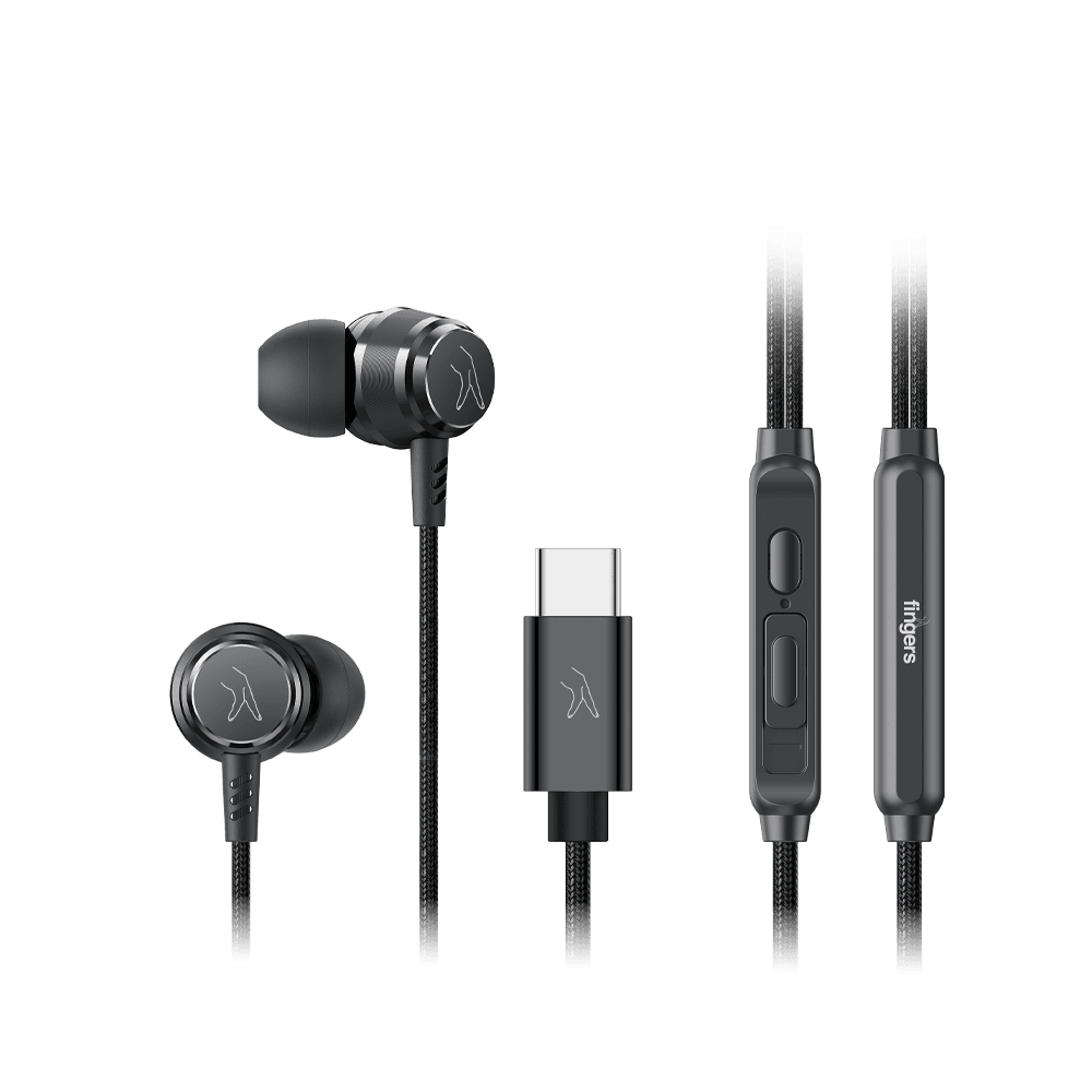 FINGERS SoundBounce Type-C Wired Earphones With Earbuds and conroller