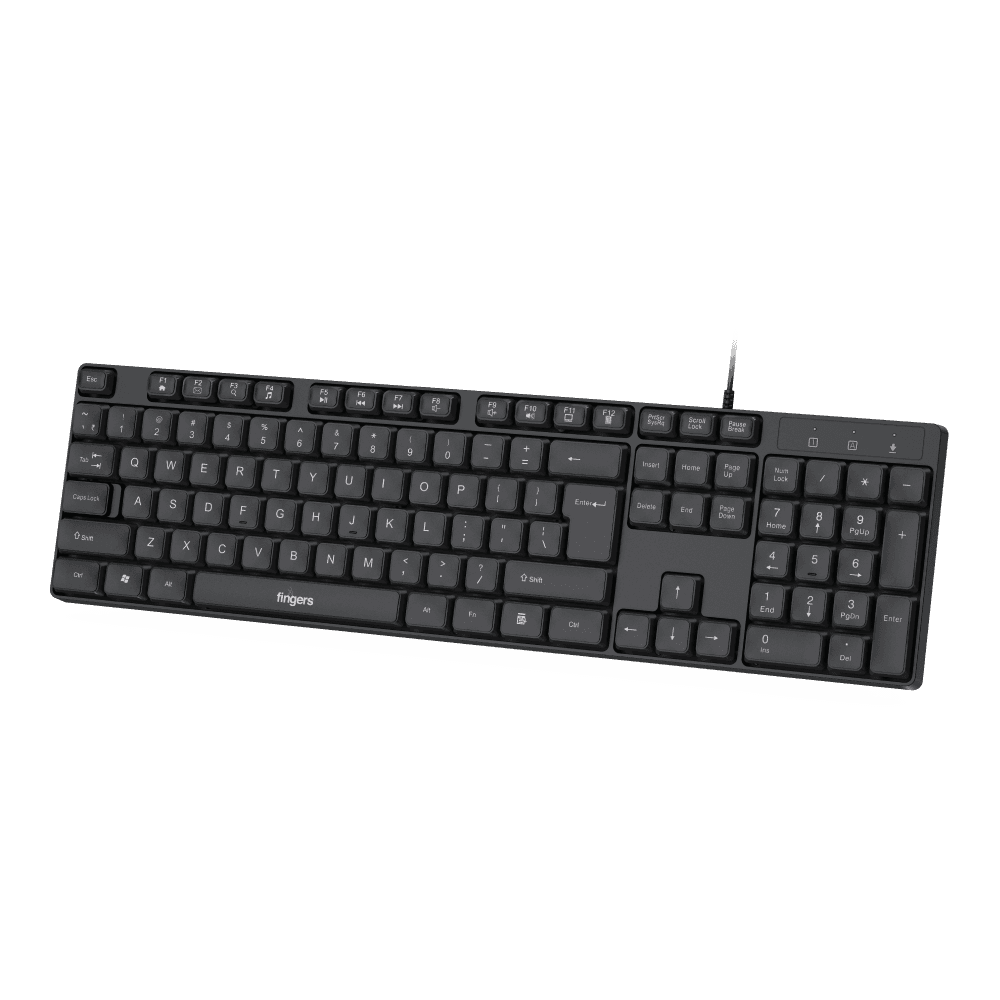 Front view of FINGERS WonderClicks K9 wired keyboard