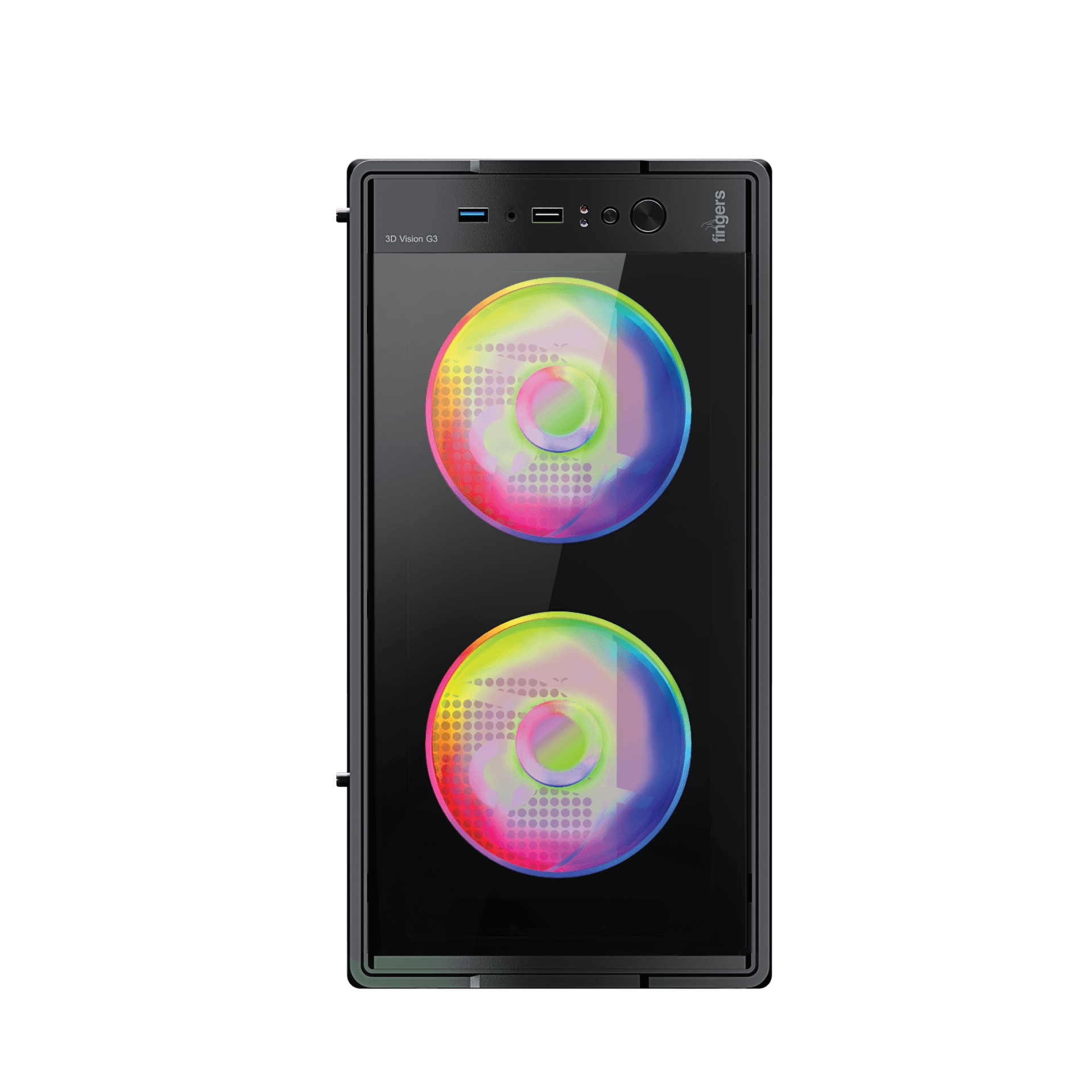 Front view of FINGERS 3D-Vision-G3 PC Case