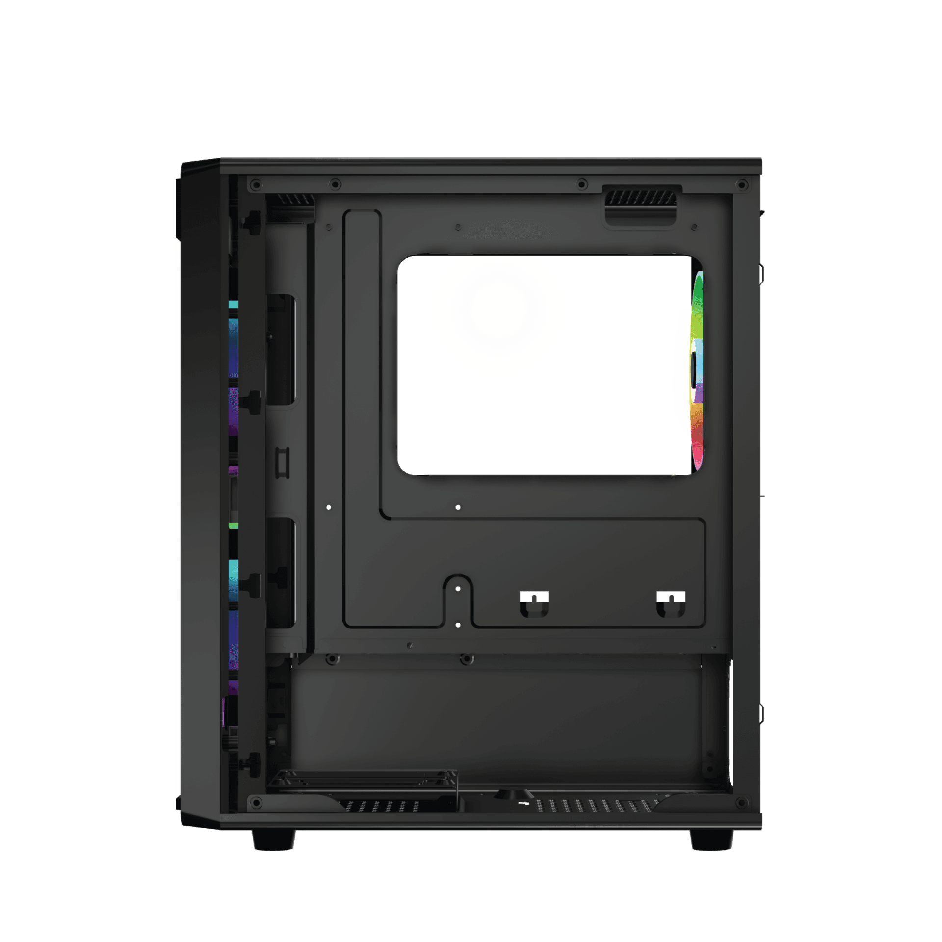 Inside view of FINGERS 3D-Vision-G3 Micro ATX Case