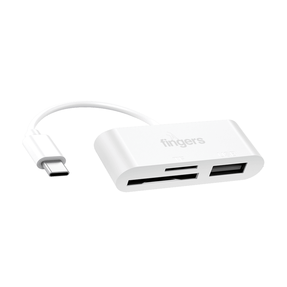 FINGERS Compacto Hub-cum-Card Reader in Classic White