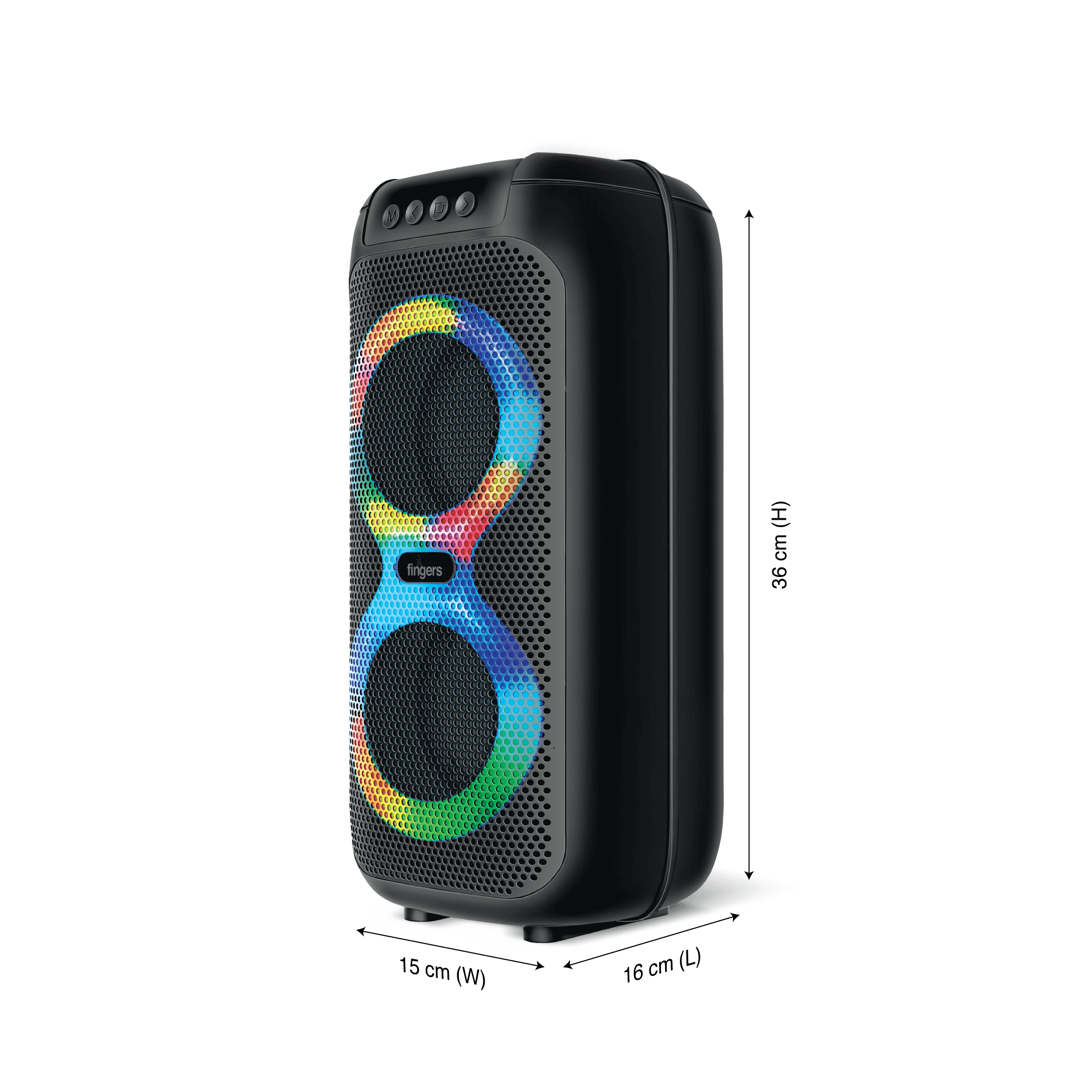 FINGERS Swag5 Portable Speaker with dimension