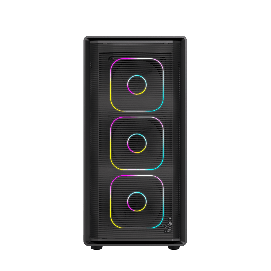 Side view of QuikFINGERS PowerMatrix-G6 PC Case