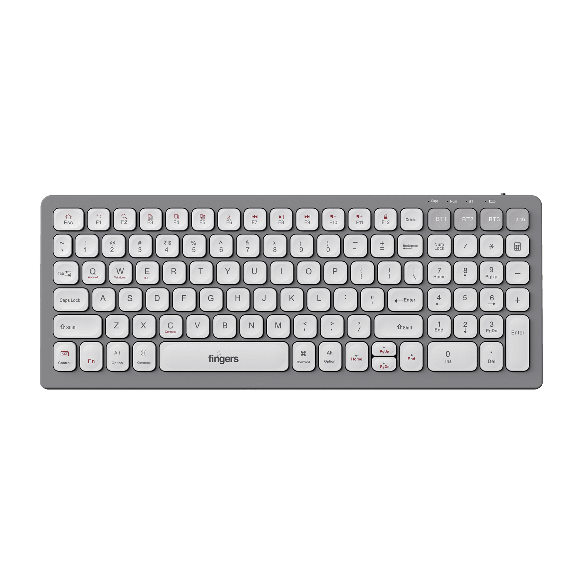 Front view of FINGERS ComboRegal-D4 Celestial White keyboard