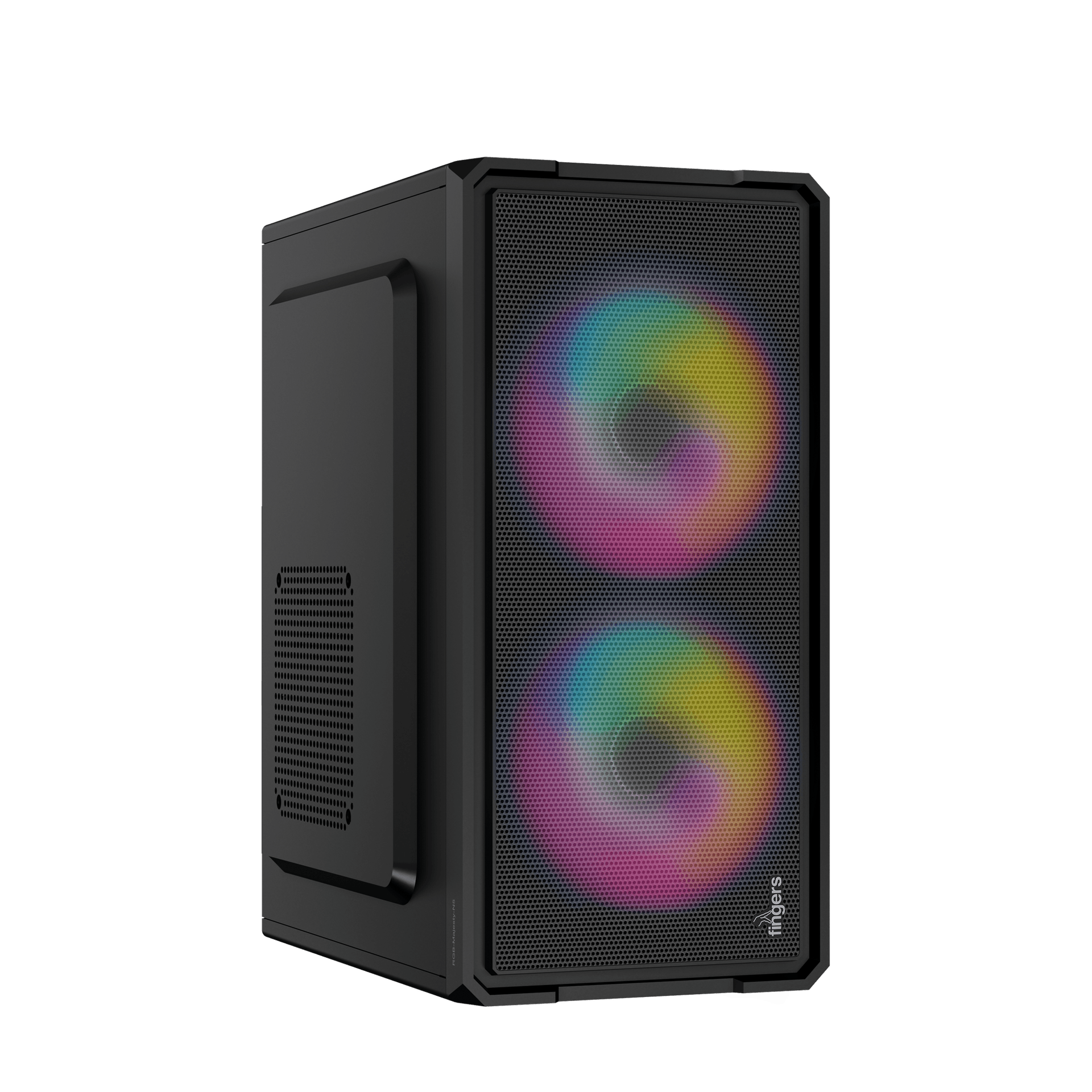 Side panel view of FINGERS RGB-Majesty-N5 Computer case showing internal layout