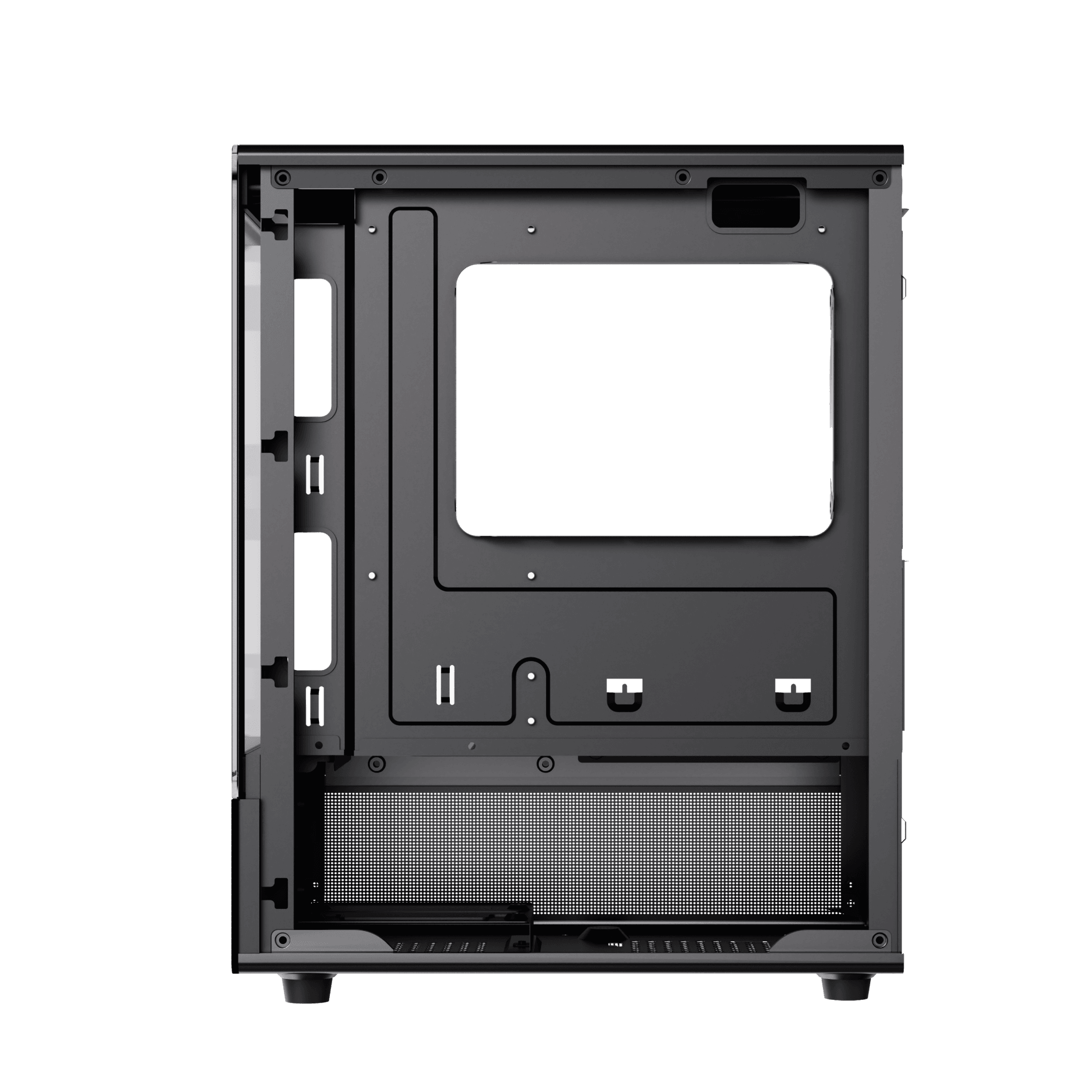 Inside view of DeskLeader C21 mini itx pc cabinet
