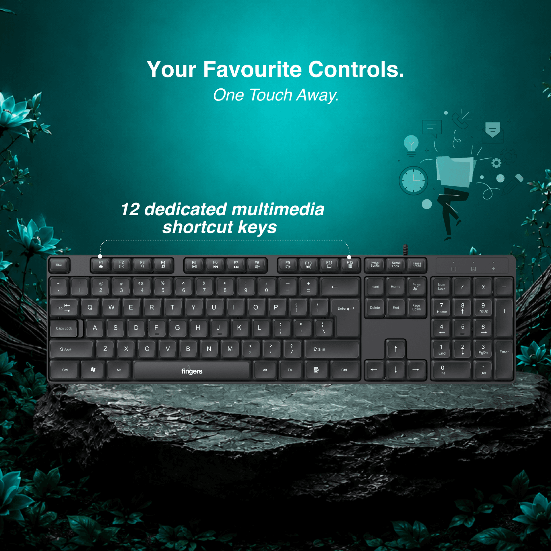 Top view of the keyboard of MarvelCombo2 Windows Keyboard Mouse
