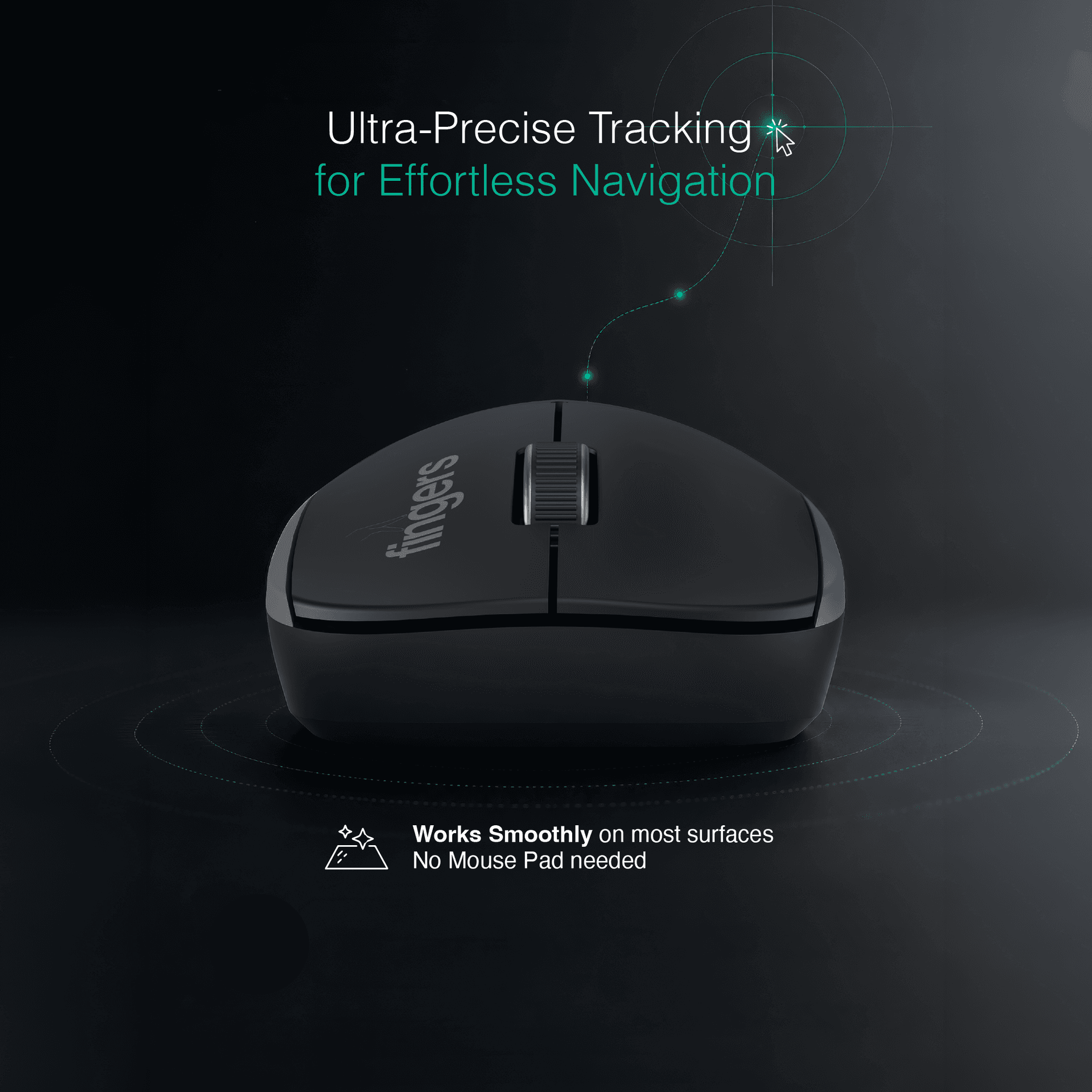 Front view of FINGERS ErgoGrip wireless mouse for laptop