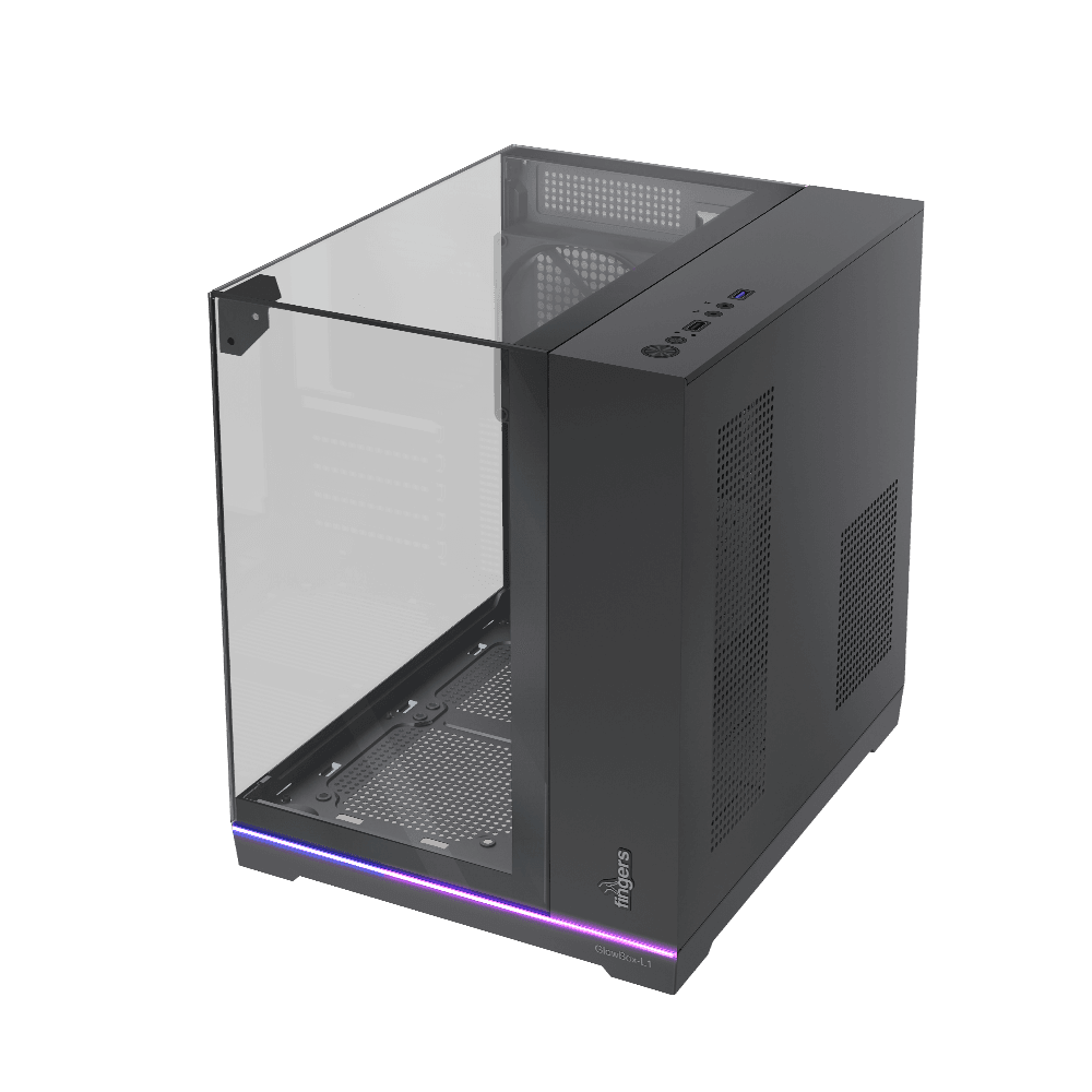 side view of GlowBox L1 pc cabinet
