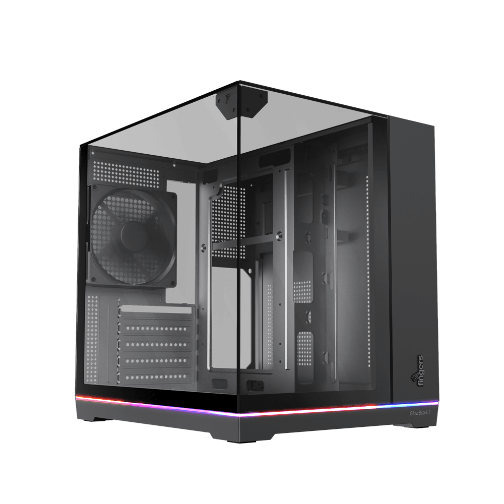 side view of GlowBox L1 pc case