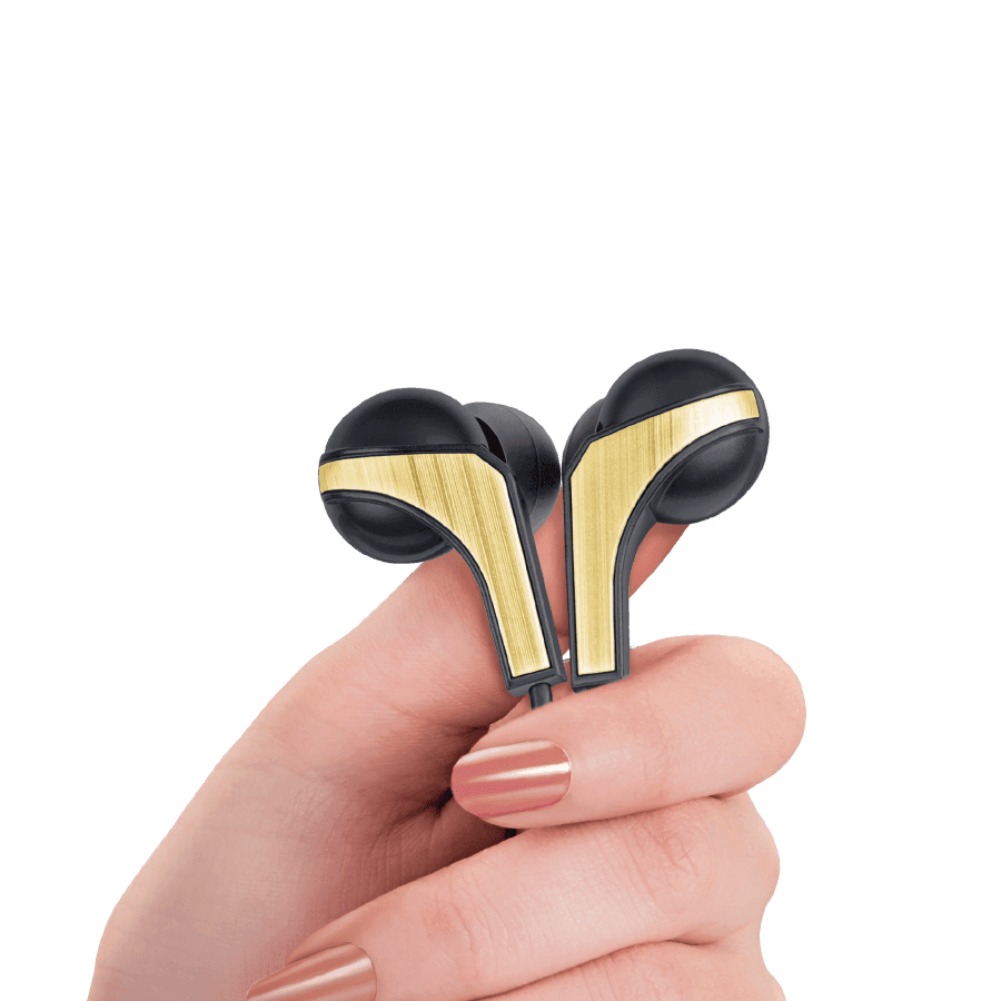 FINGERS SoundBoomerang Wired Earphones Ink Black + Gold