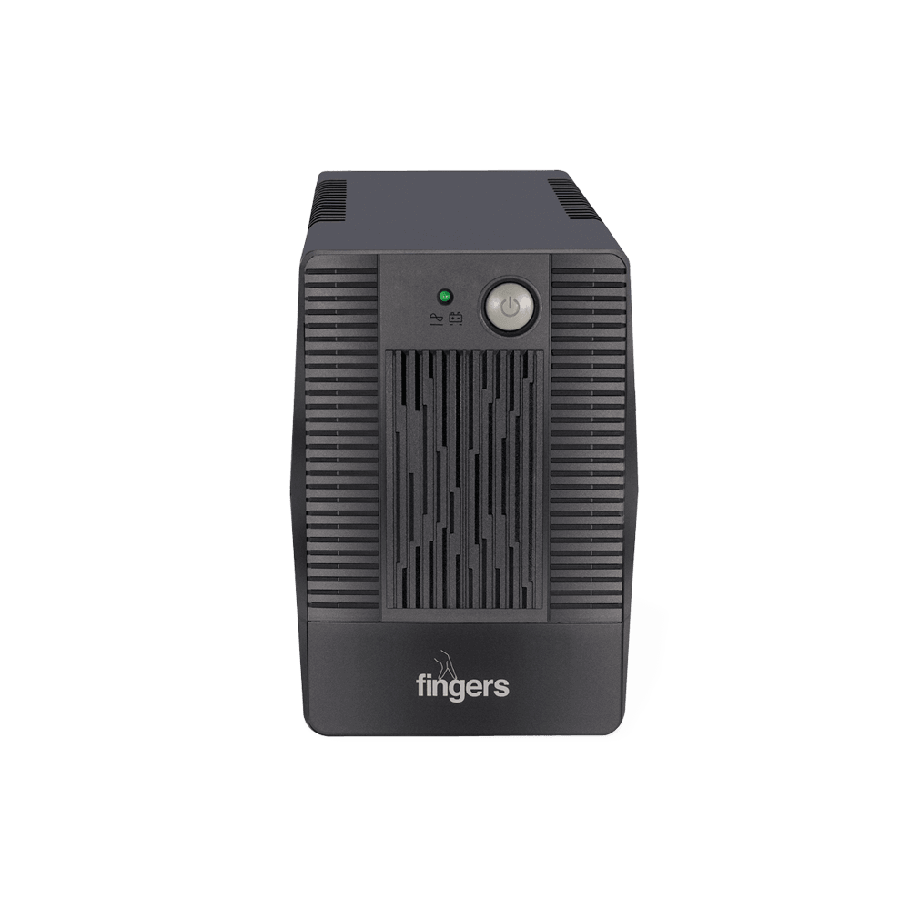 Front panel of FINGERS Fast-Recharge UPS FR-630 with power button