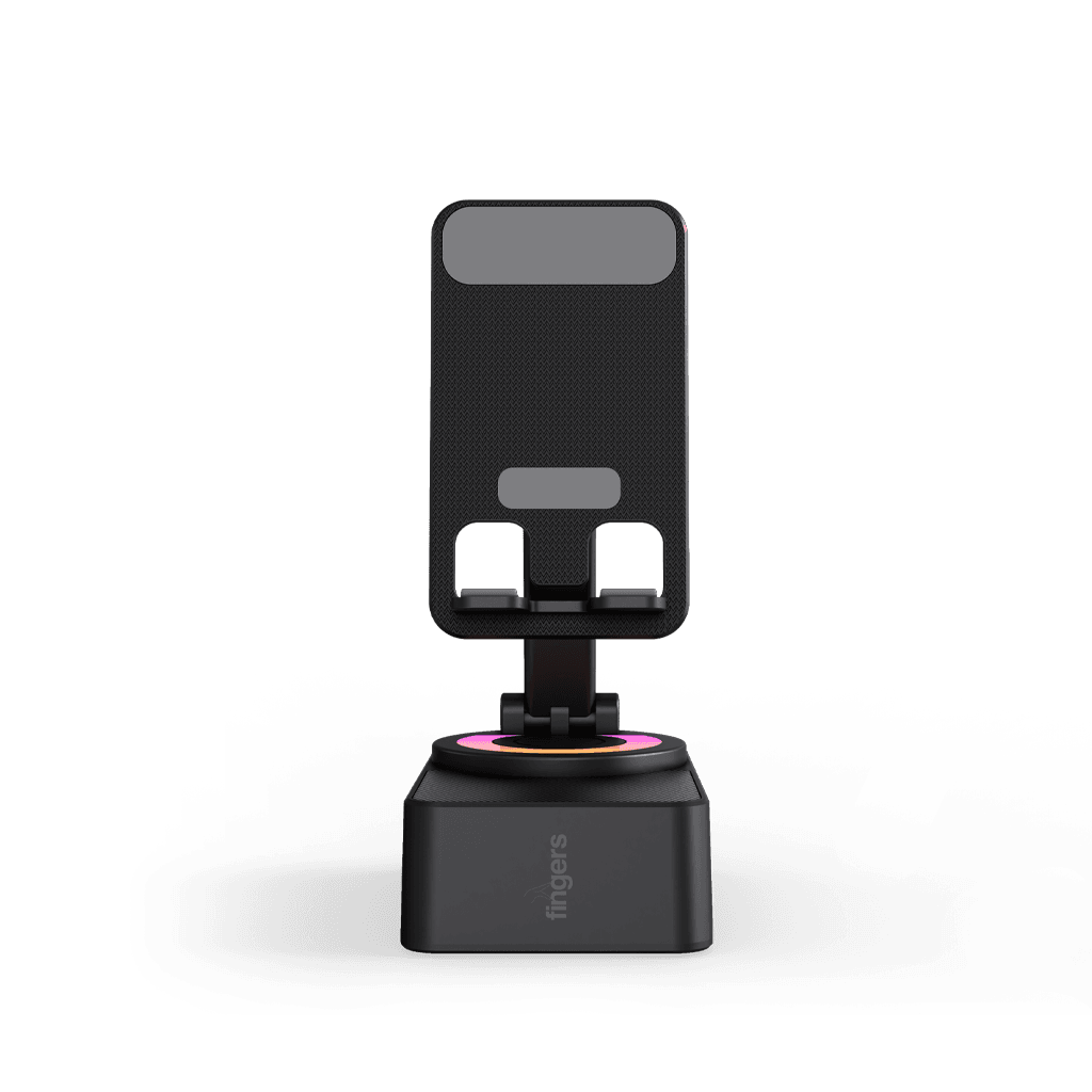 Hands Keeping Phone On FINGERS Mini MOT Portable Speaker With Stand
