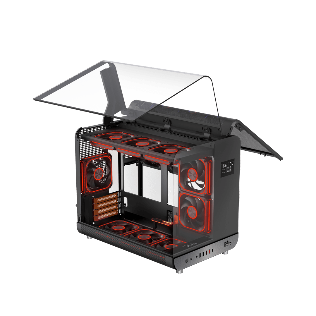 Inside view of QuikFINGERS Wings Computer Case