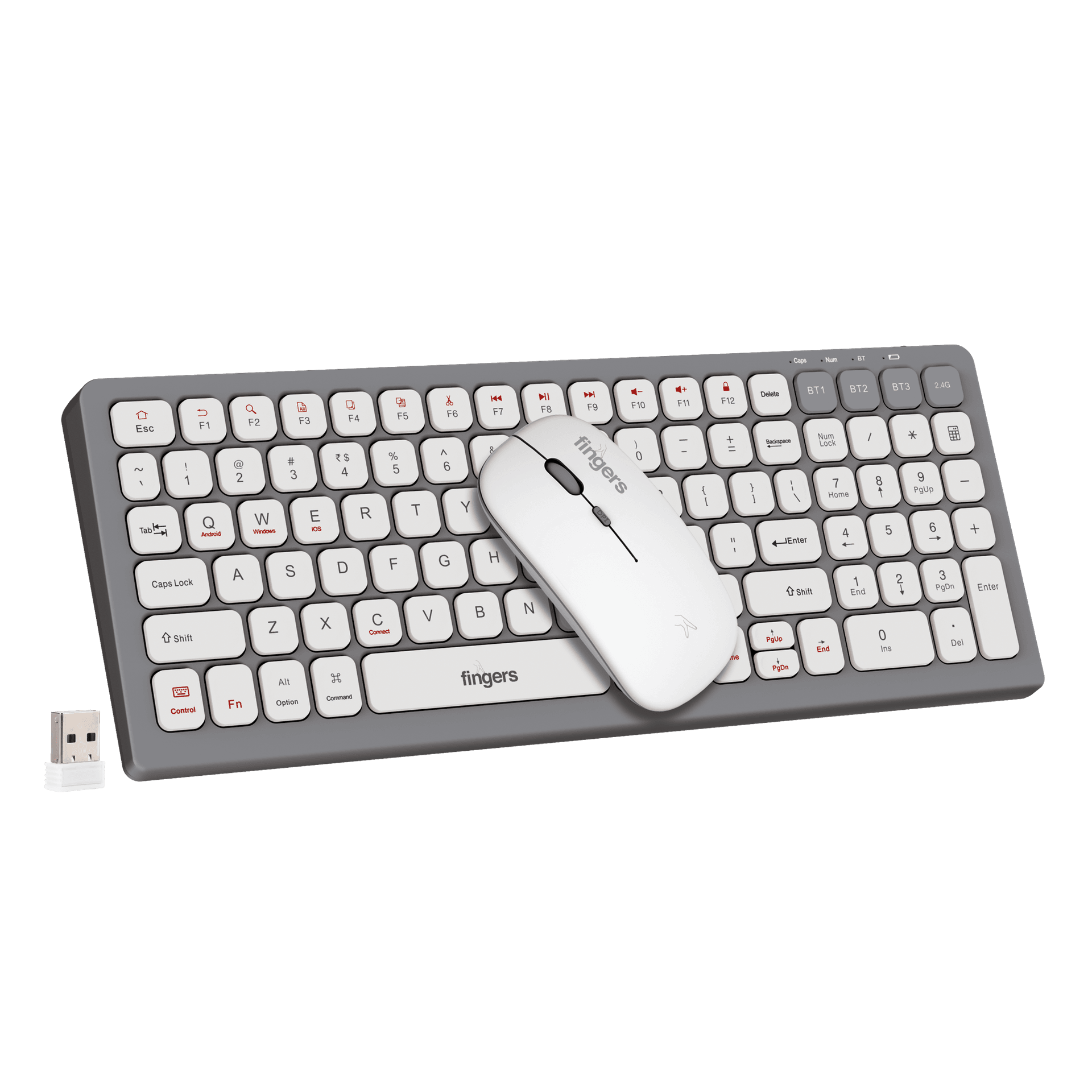 FINGERS ComboRegal-D4 Celestial White With mosue and USB receiver
