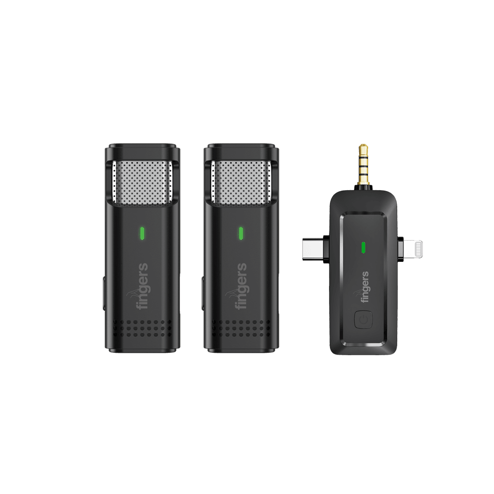 FINGERS PhoneMic-3C-2Mic Lavalier Wireless Mic Cross View