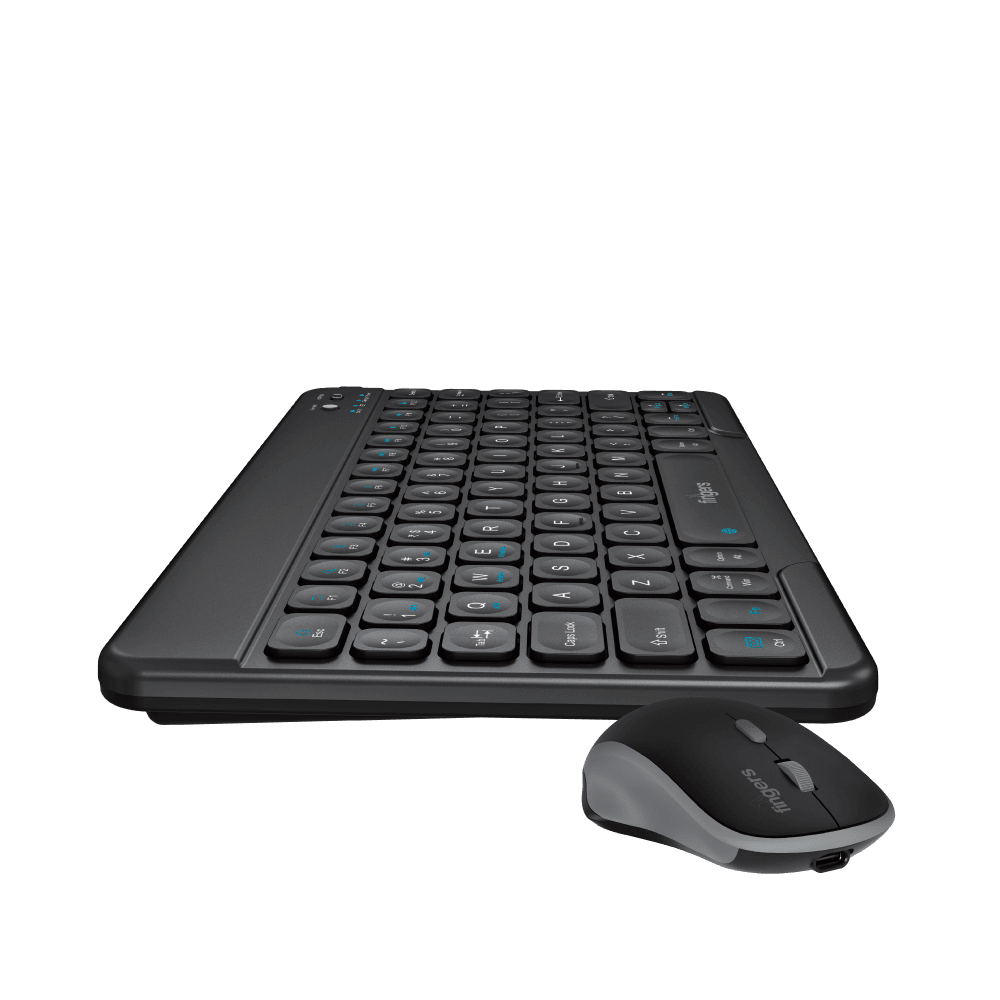 Side view of MiniClicks Duo D7 wireless deskset