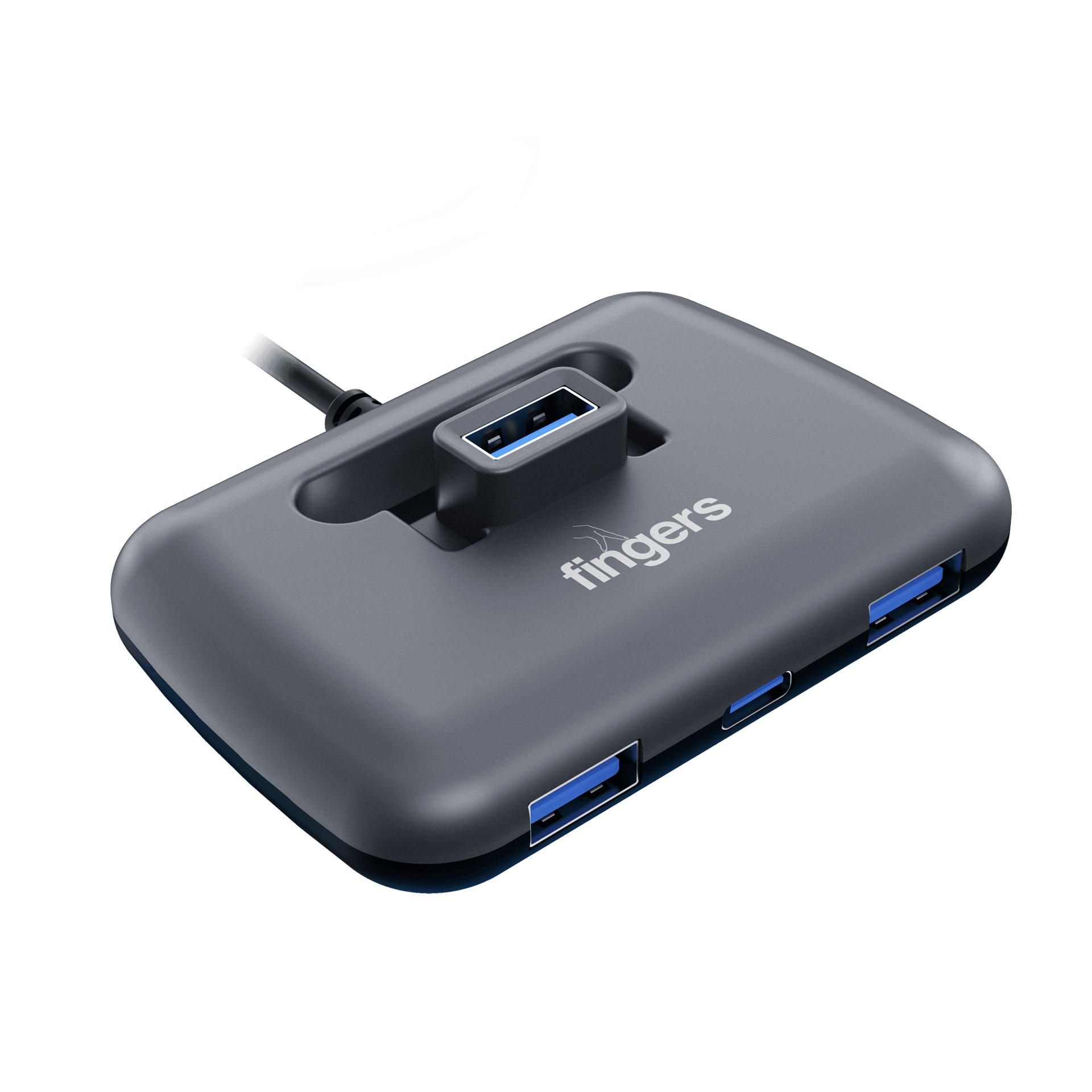 Slim side profile of the FINGERS NextGen-CCU3.0 PC accessories showing all ports clearly