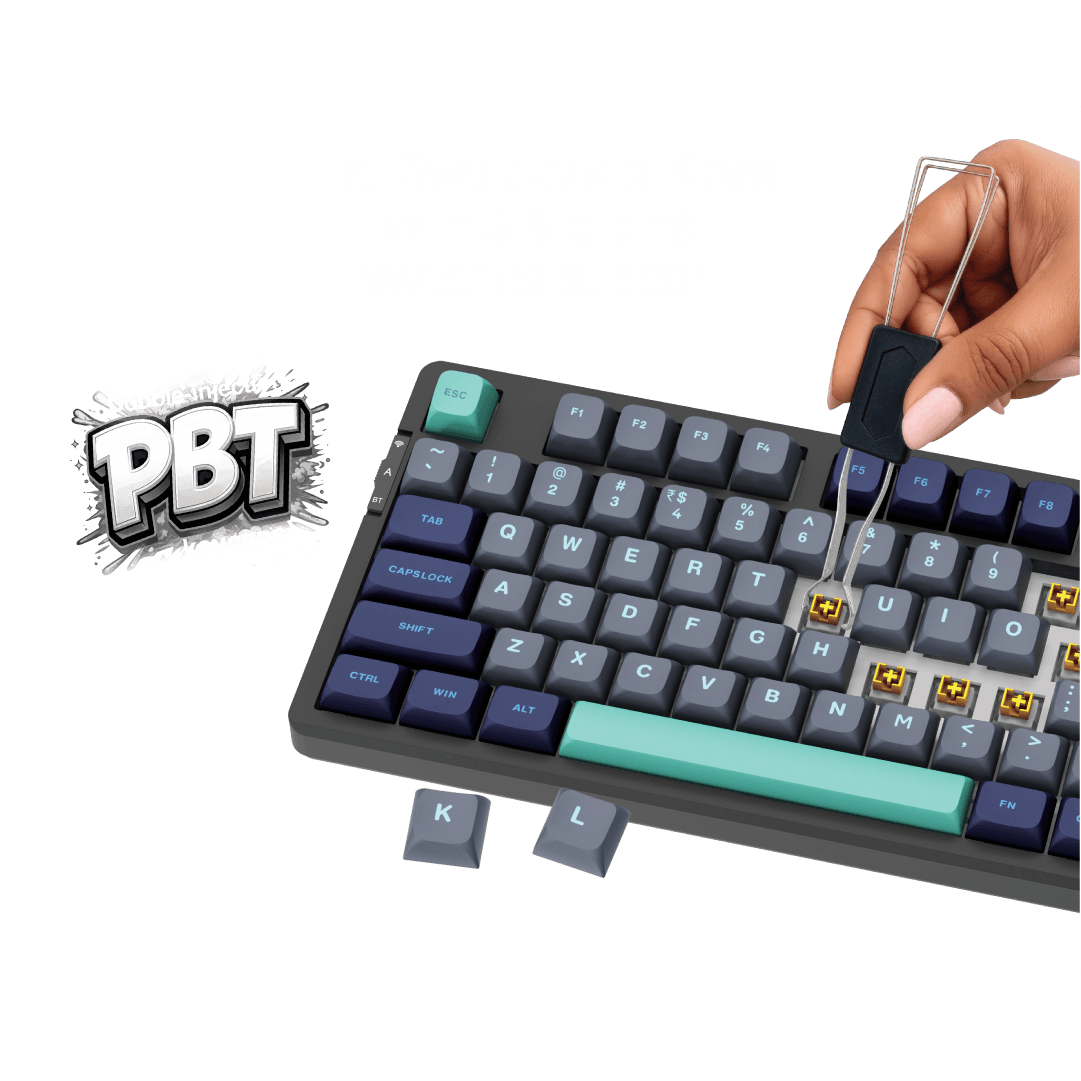 front view of QuikFINGERS Fierce GK7 gaming keyboard