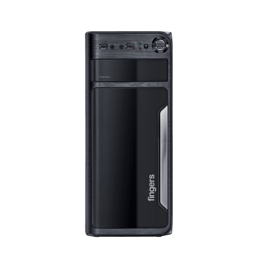 FINGERS Power Tower C8 PC Case of Piano Black colour equipped with multiple USB ports & power button