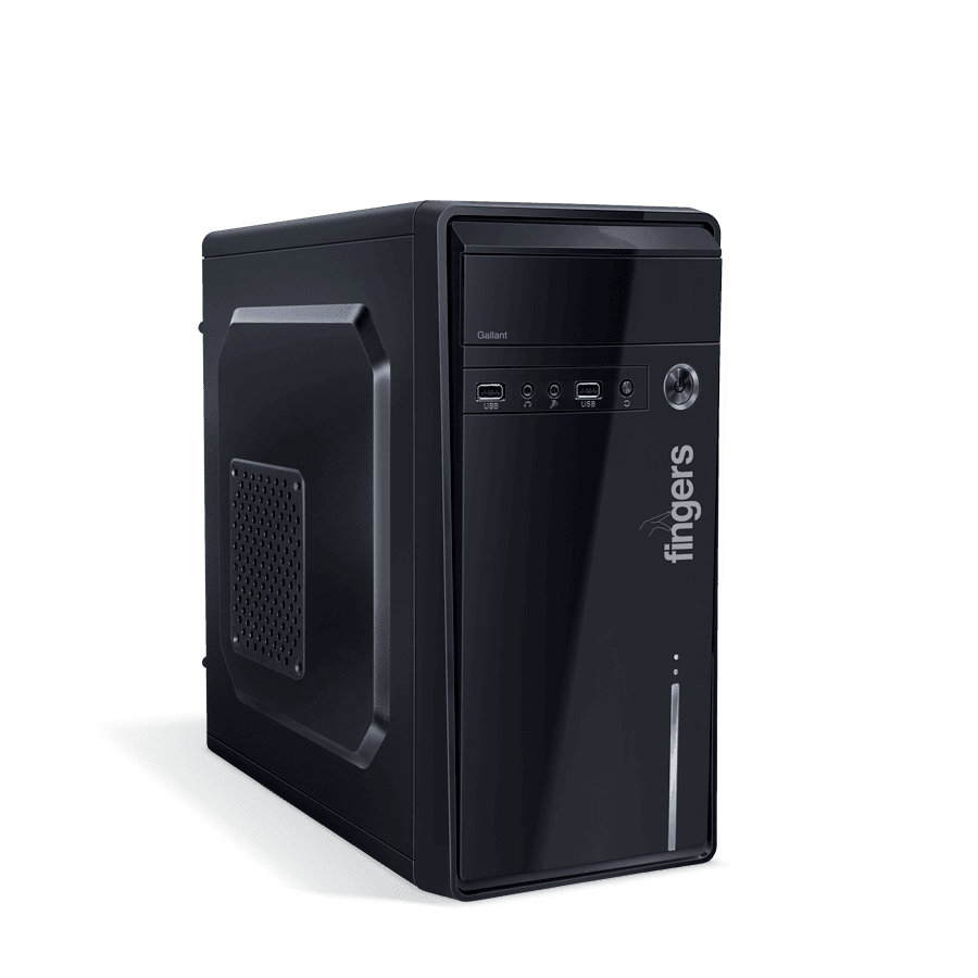 FINGERS Gallant C4 PC Case of Piano Black colour equipped with multiple USB ports & power button