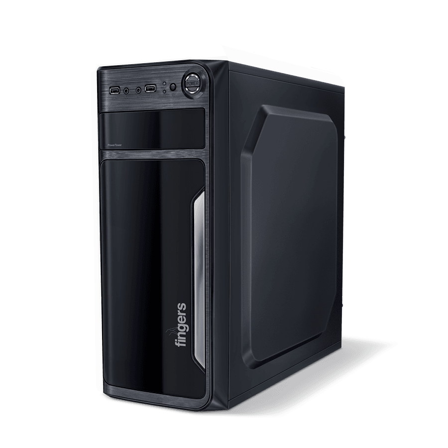 FINGERS Power Tower C8 PC Case of Piano Black colour equipped with multiple USB ports & power button