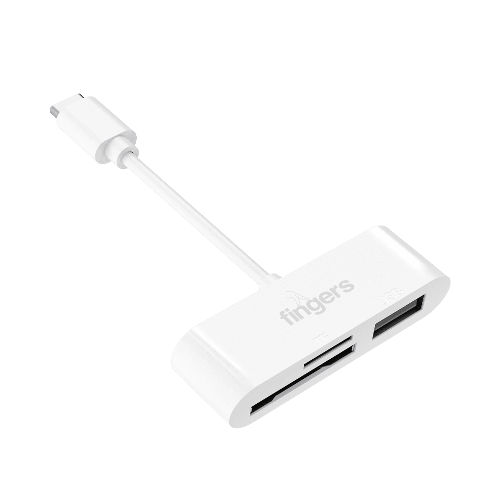 FINGERS Compacto Hub-cum-Card Reader in Classic White