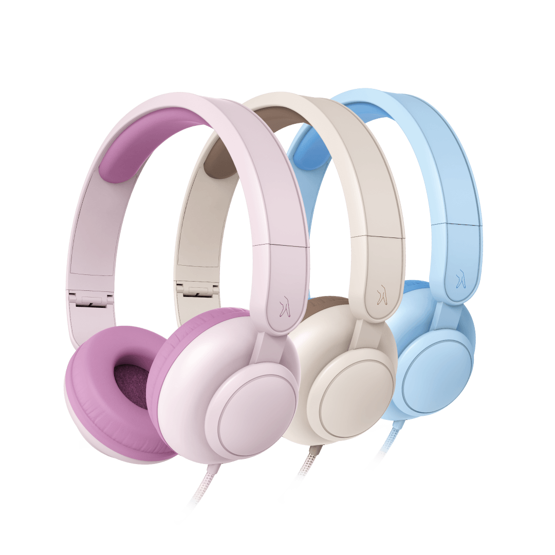 Front view of FINGERS HappyHertz headphone with mic