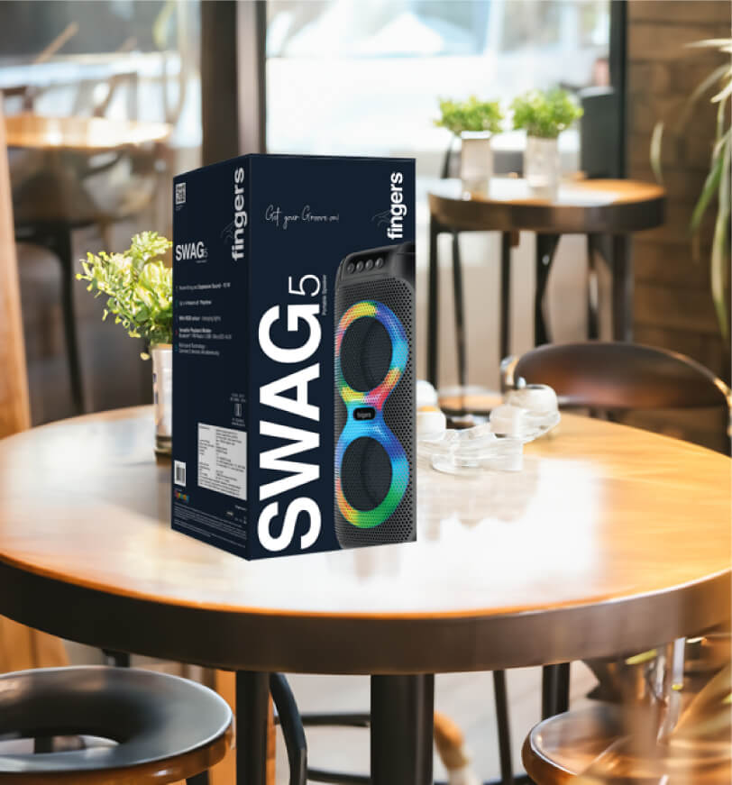 Beautiful Packaging Of FINGERS Swag5 Portable Speaker